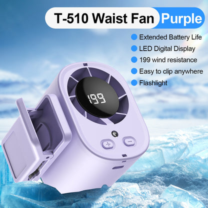 🌀 Ventilador manos libres con pantalla LED, clip integrado y 199 niveles de ajuste