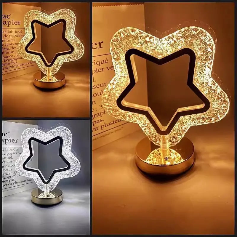 📢📢 50 % popusta! ✨ Staklena noćna lampa geometrijskog dizajna: upravljanje dodirom, 3 boje, USB punjenje, 🏠 ugodna rasvjeta za spavaću sobu.