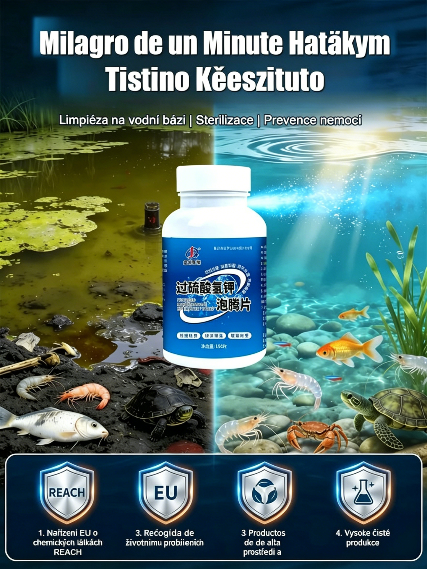 🐟[2 botellas por 26 euros] Pastillas de limpieza y desinfección altamente efectivas