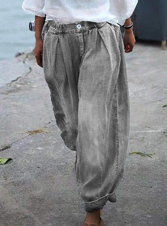 👖【S-5XL】Vaqueros estampados de moda para mujer, bombachos