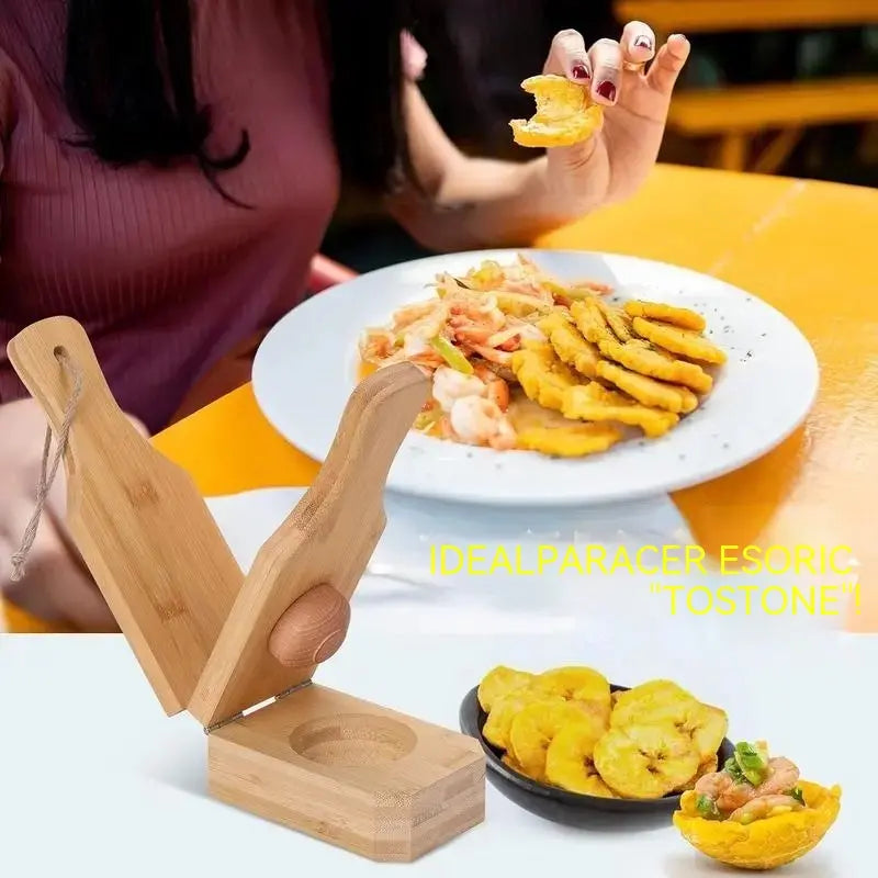 🍌 Drvena preša 2 u 1 za tostonese i plantane