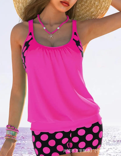🏖️【S-4XL】Conjunto de traje de baño de lunares de talla grande para mujer, nuevo modelo 2026
