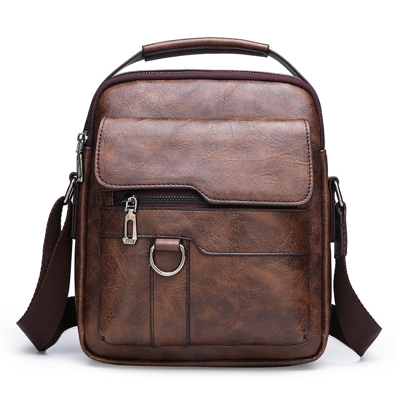 Nuevo bolso de hombro informal retro de piel de vaca de gran capacidad para hombre