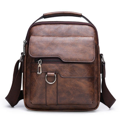 Nuevo bolso de hombro informal retro de piel de vaca de gran capacidad para hombre