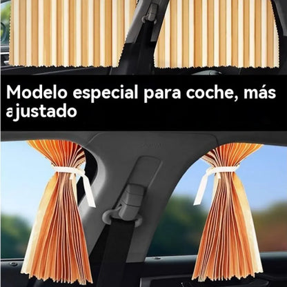 🔥【Juego de 4 piezas】 Cortina parasol con riel deslizante para ventana de coche y aislamiento térmico