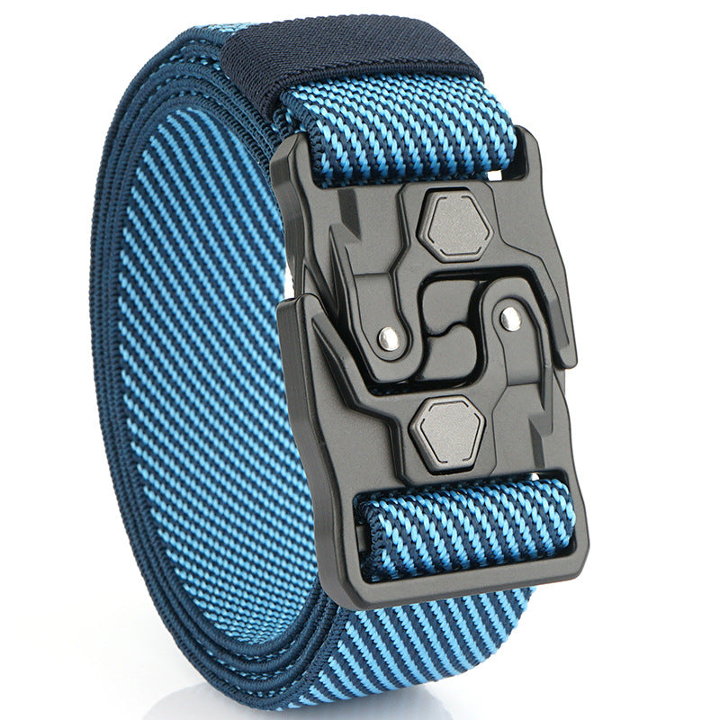 Nuevo cinturón casual de nailon trenzado para hombre (modelo 2026) con diseño creativo de ajuste rápido tipo riel.