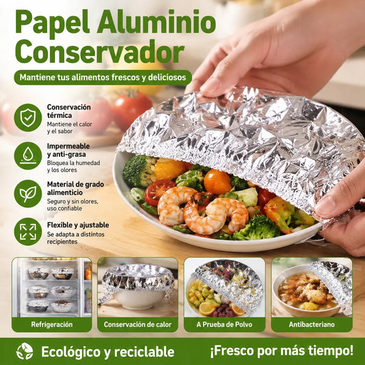 🔥🔥【50piezas】🍎🔥 Cubierta térmica de papel de aluminio apto para alimentos