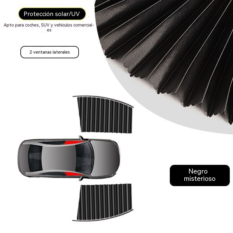 🔥【Juego de 4 piezas】 Cortina parasol con riel deslizante para ventana de coche y aislamiento térmico