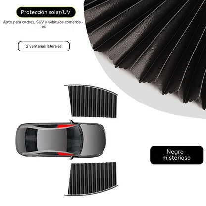 🔥【Juego de 4 piezas】 Cortina parasol con riel deslizante para ventana de coche y aislamiento térmico