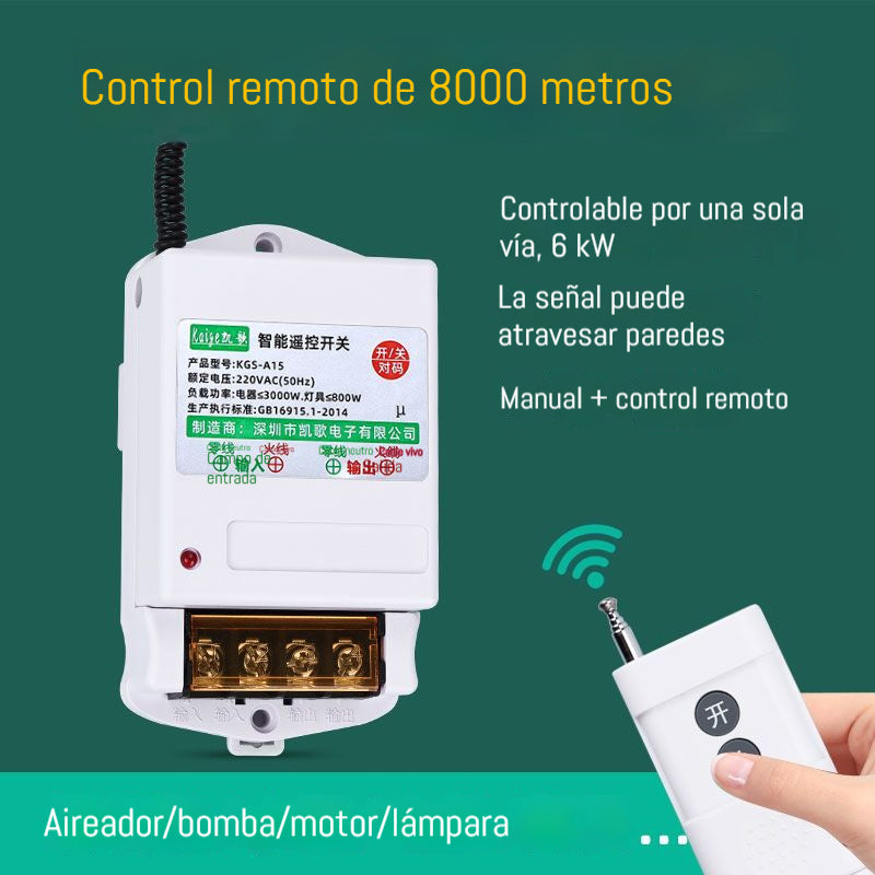 🔌Interruptor de control remoto inalámbrico de 220 V, interruptor de control remoto para motor de bomba de agua, control remoto inalámbrico para luminarias.