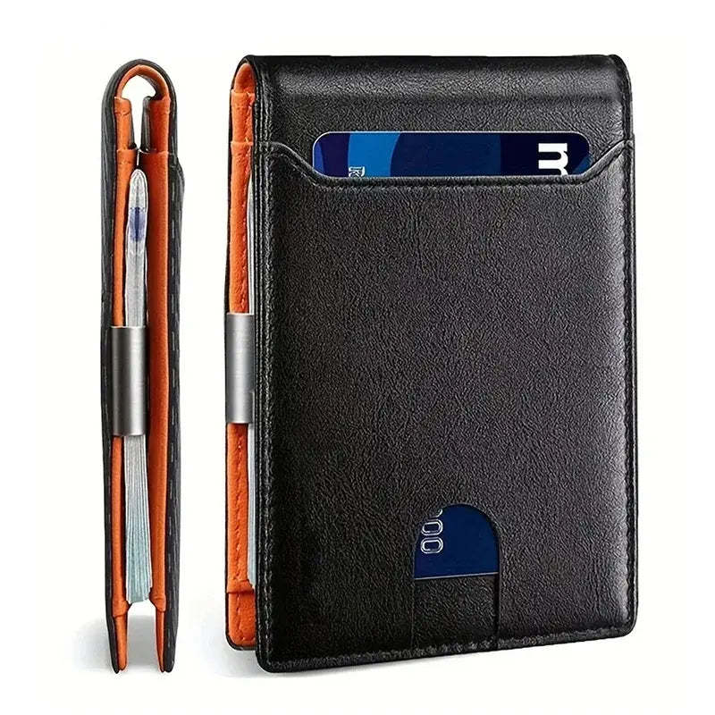 🖤 Cartera RFID de Fibra de Carbono para Hombre – Tarjetero Ultrafino con Clip para Billetes y Múltiples Ranuras
