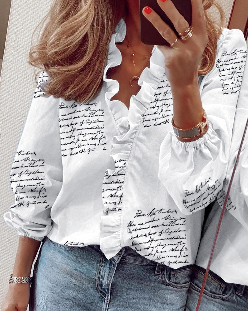 🌿✨ Blusa de mujer – Primavera/Verano, manga larga, diseño con volantes, elegante y ligera 📦