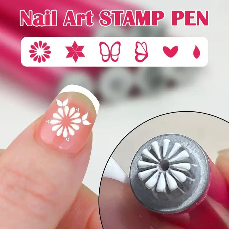 【6 piezas】 💅 Bolígrafo para sellos de uñas