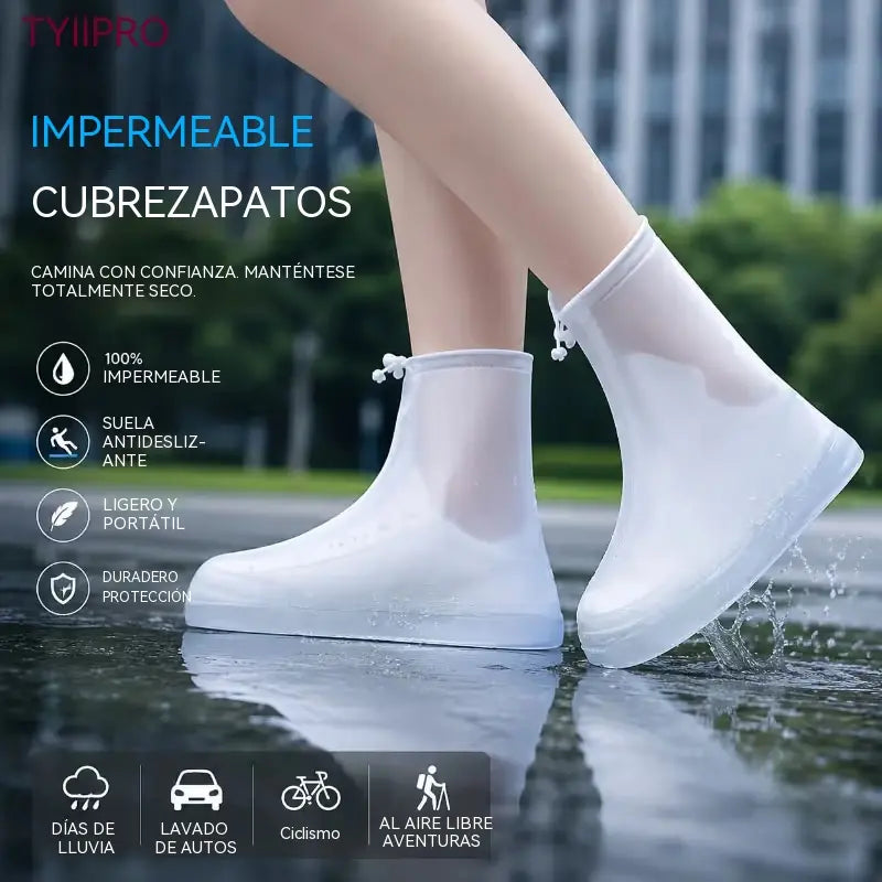 ☔👟Cubrezapatos unisex, impermeables, gruesos, resistentes al desgaste y antideslizantes.