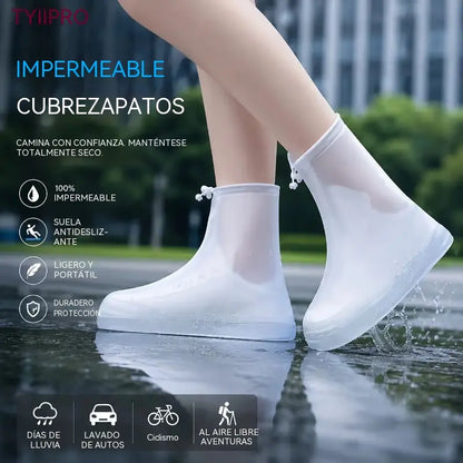 ☔👟Cubrezapatos unisex, impermeables, gruesos, resistentes al desgaste y antideslizantes.
