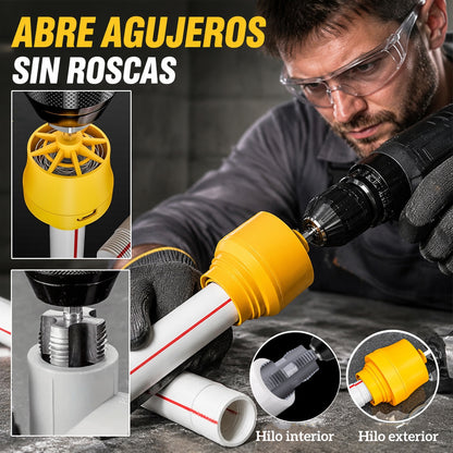 【Juego de herramientas para abrir roscas internas + orificios de roscas externas】 Accesorio de Roscado para Tuberías de Agua