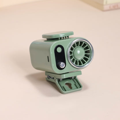 🌀 Ventilador manos libres, equipado con pantalla LED, clip integrado y múltiples velocidades de viento ajustables.
