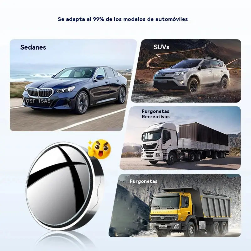 🔥【 2 piezas】🚗 Espejo retrovisor redondo de 360°, dile adiós a los puntos ciegos al conducir