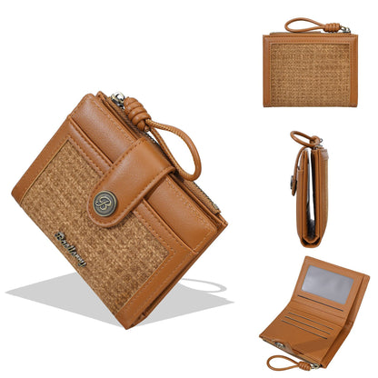 👛Cartera elegante y de alta gama con cremallera y múltiples ranuras para tarjetas.