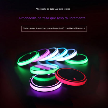 【3 artículos por 27 euros】🚗💡Posavasos coloridos para el interior del coche con luces LED