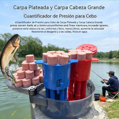 🎣 Dispensador de cebo para pesca. El cebo se dosifica con precisión en cantidades medidas y se comprime hasta obtener una forma uniforme y compacta.