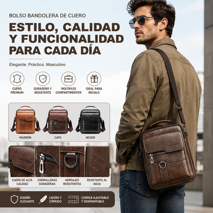 🔥【Oferta por tiempo limitado】🔥🖤Nuevo bolso de hombro de cuero estilo Oxford para hombre