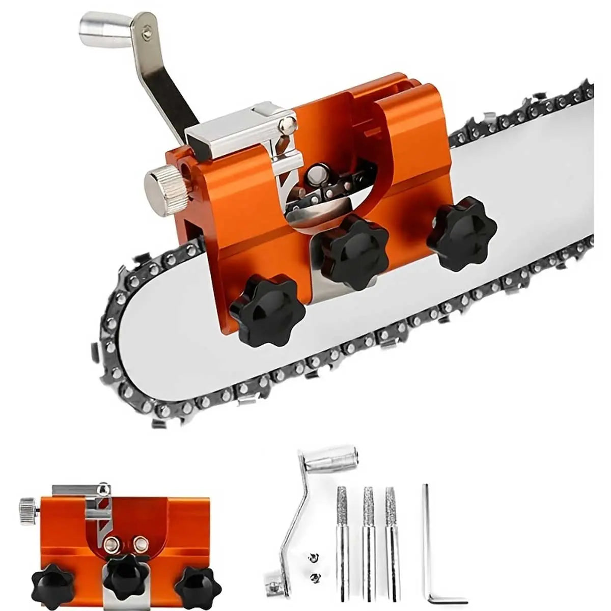 💥【50 % de descuento】🔥🧰⚡ Afilador eléctrico de motosierra con 3 cabezales de diamante — rápido y preciso