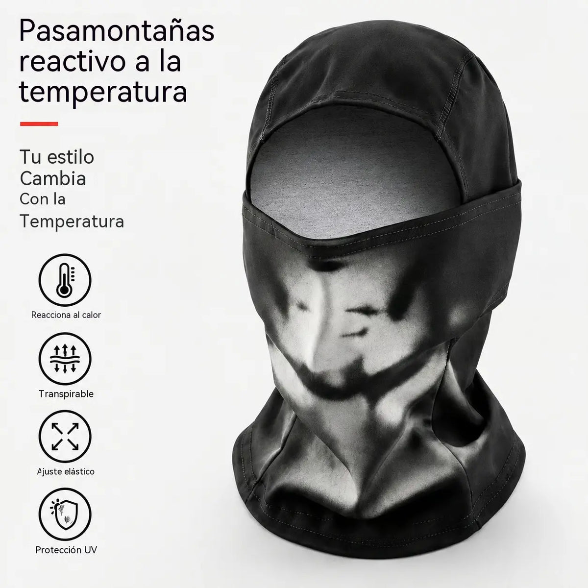 🌡️😎 Pasamontañas Termocrómico que Cambia de Color | Gorro Facial Original y Divertido para Exterior