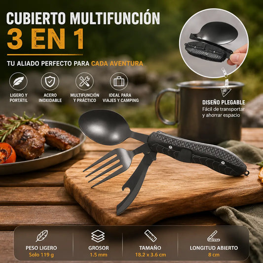 📢50%OFF🏕️ Vajilla plegable multifuncional 3 en 1 para exteriores