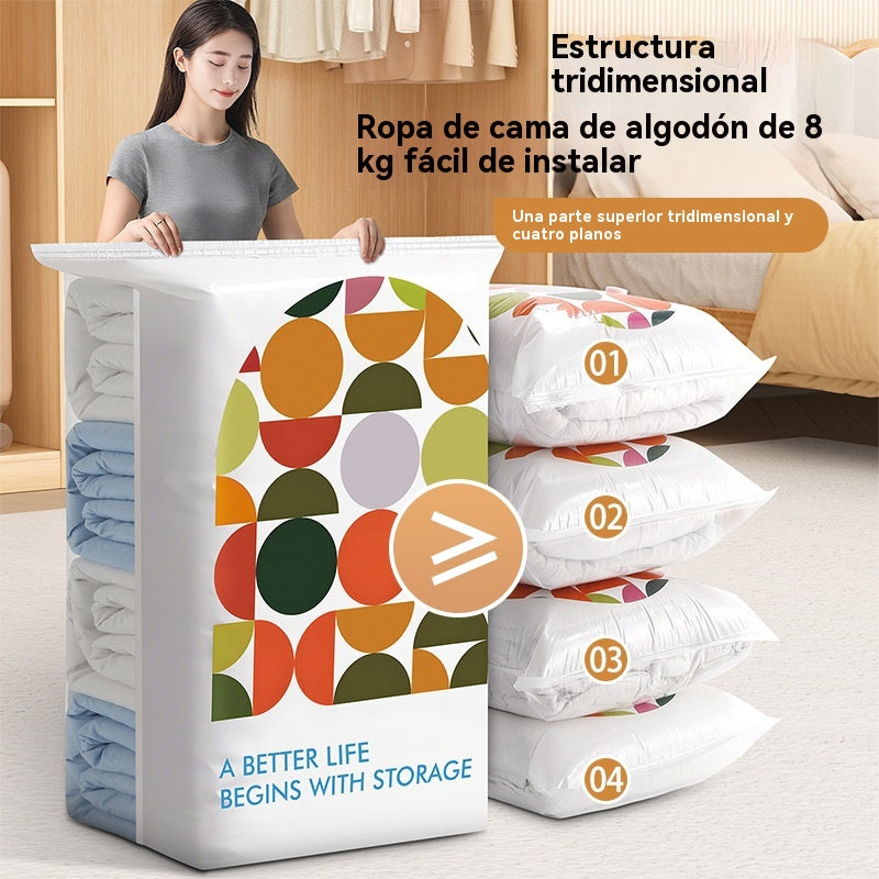 🧳💨【4 unidades por 24 euros】 Bolsa de almacenamiento al vacío grande y compresible: no requiere bomba, es a prueba de fugas e ideal para ahorrar espacio en maletas y en casa ✈️