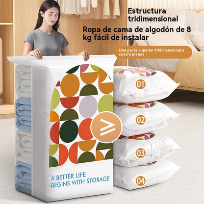 🧳💨【4 unidades por 24 euros】 Bolsa de almacenamiento al vacío grande y compresible: no requiere bomba, es a prueba de fugas e ideal para ahorrar espacio en maletas y en casa ✈️