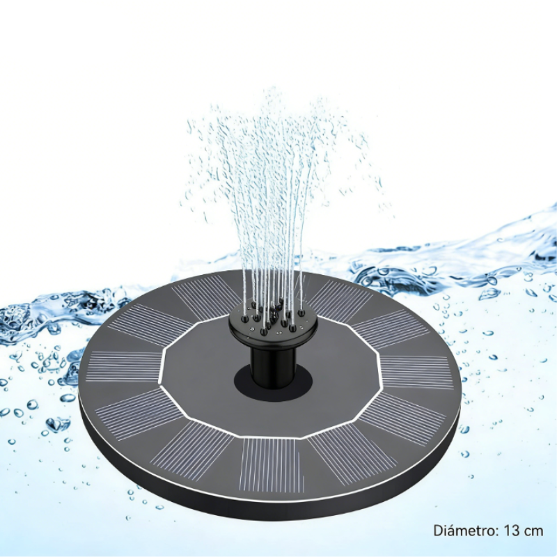 【Diámetro 13 cm】💥Fuente de agua alimentada por energía solar