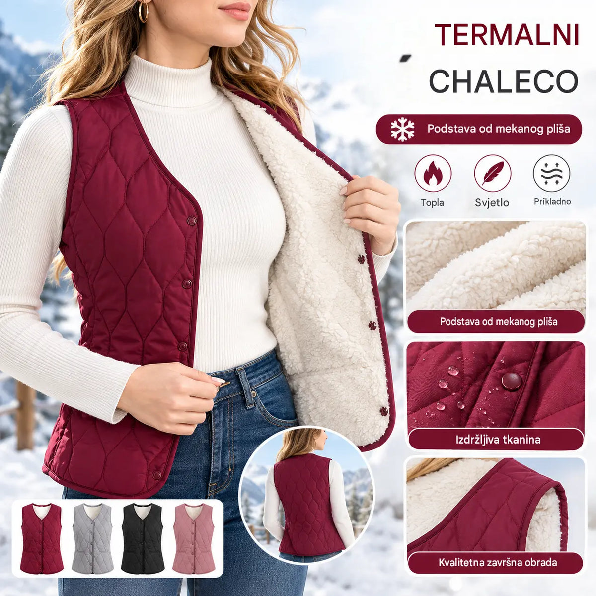 💟M-5XL🔥Novi lagani topli prsluk bez rukava za jesen i zimu