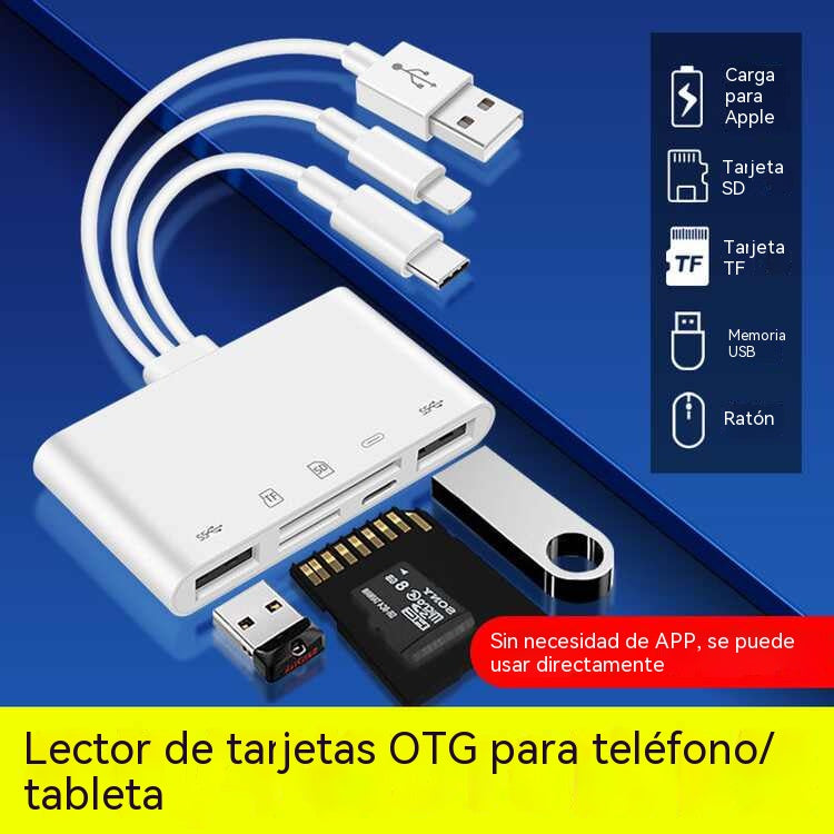 Lector de tarjetas SD/TF para teléfonos móviles y ordenadores (compatible con Apple, Android y PC)