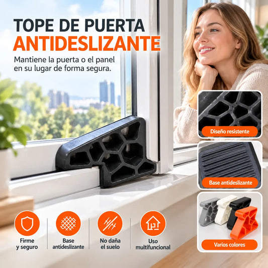 【4 pieza】Tope antideslizante para puertas y ventanas | Soporte estable y construcción robusta; protege suelos y marcos; un accesorio versátil para el hogar que limita la apertura.
