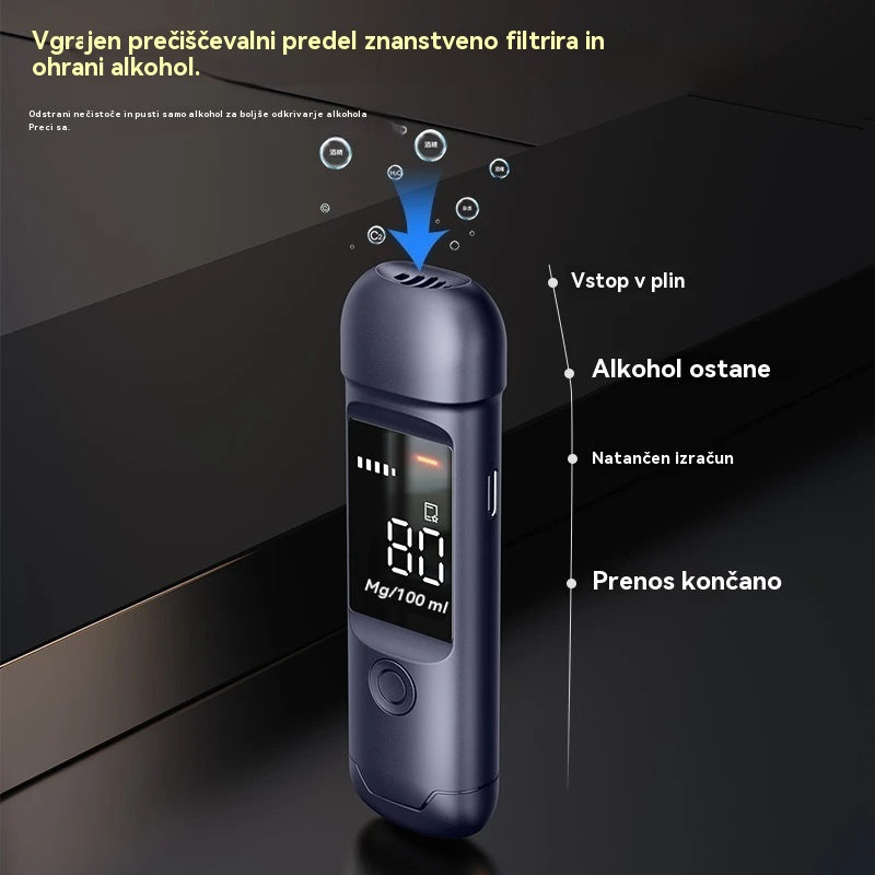 🍷 Prenosni natančni merilnik alkohola – Izmeri raven pred vožnjo