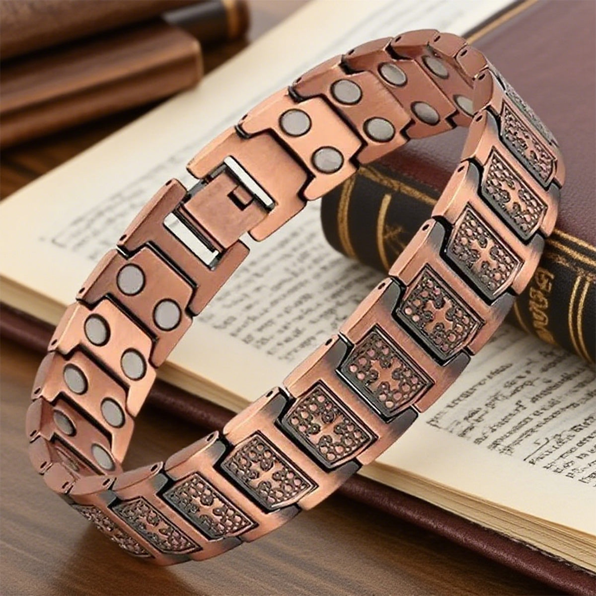 【50%OFF】Pulsera magnética de cobre rojo retro de moda para hombre