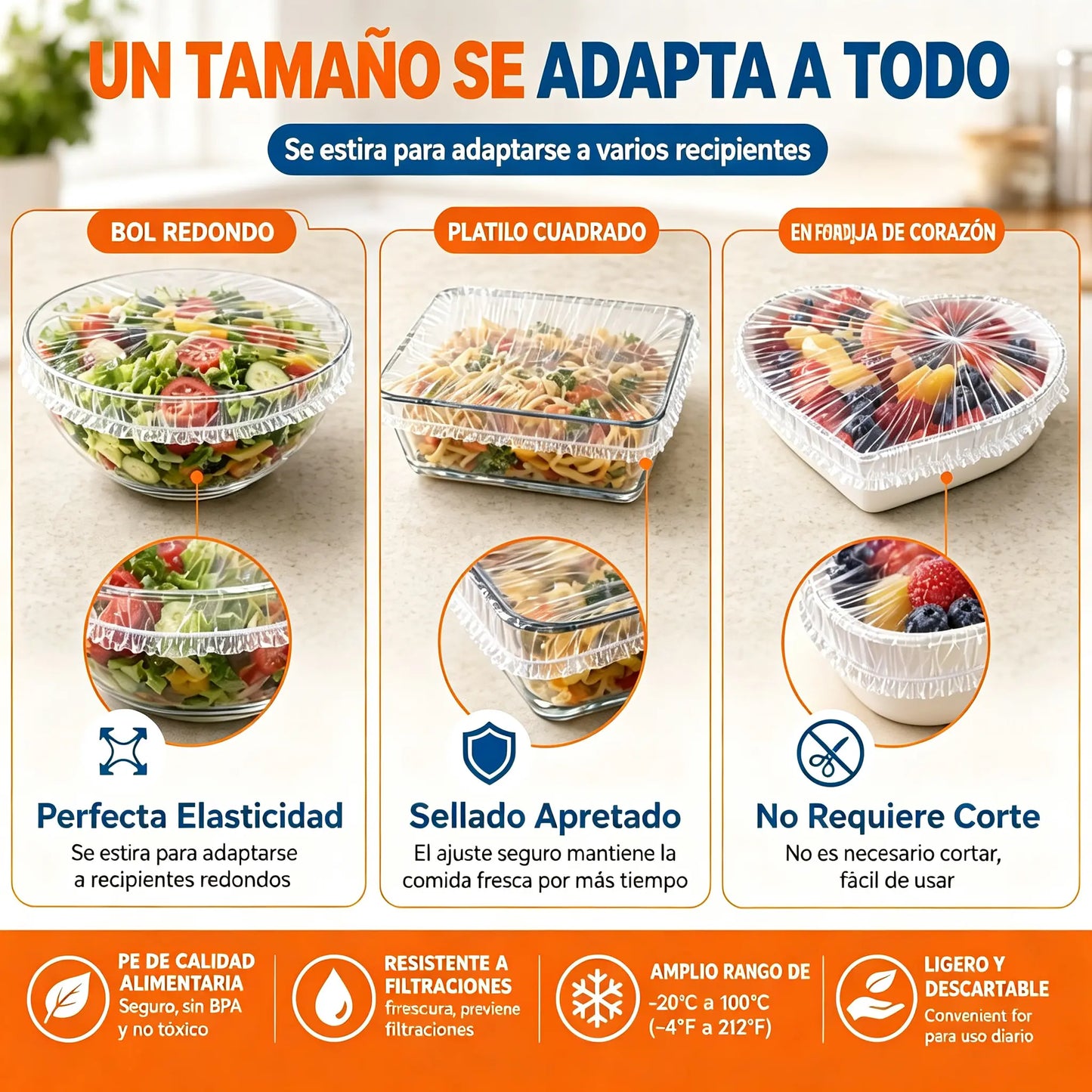 🔥(300 unidades)Solo 24 euros🍽️Funda de plástico antibacteriana extragrande y gruesa apta para uso alimentario