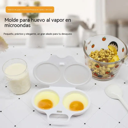 [3 piezas 28 euros]🍳 Cocedor de huevos para microondas con tapa y asa: rápido, seguro y ahorra espacio. Perfecto para un desayuno rápido, huevos pasados por agua y huevos duros en minutos ✨