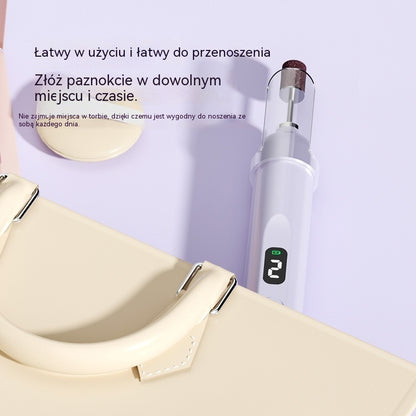 💅Elektryczny pilnik do paznokci 2 w 1 z lampą LED (lampa do utwardzania + 5 końcówek polerujących)