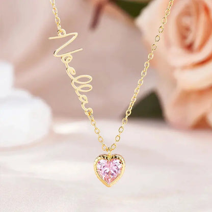 🔥【Juego de 3 piezas por solo 27 euros】✨Collar sencillo y moderno con forma de corazón y piedra de nacimiento.💎