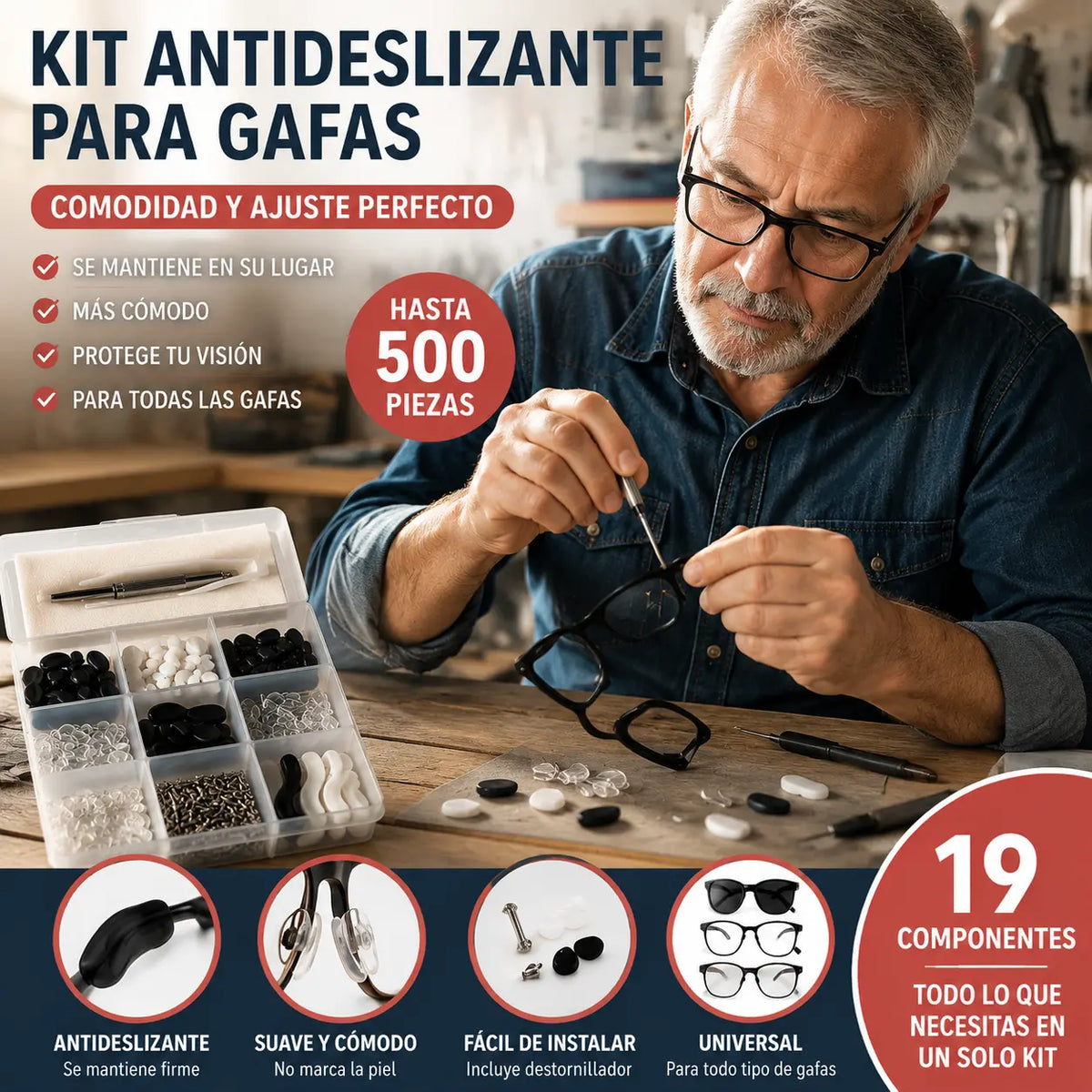 🔧Kit de reparación de almohadillas nasales para gafas