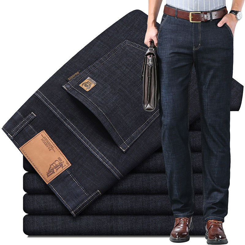 👖 【60-110KG】Jeans de hombre, sencillos, casuales, versátiles, tallas grandes