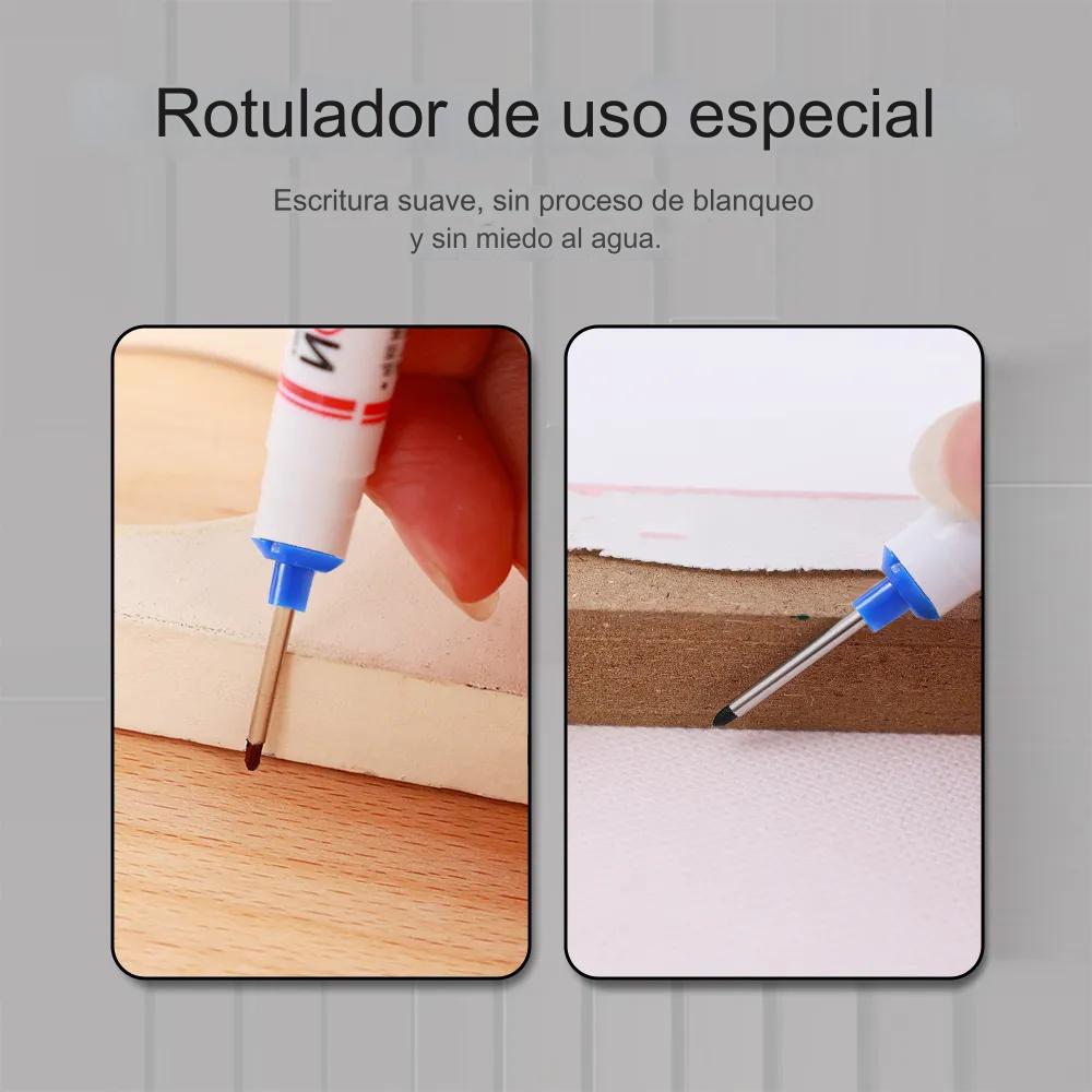 🔥【10 piezas】Bolígrafo de punta larga de 20 mm, bolígrafo para carpintería de agujero profundo, bolígrafo multiusos de cabeza larga aceitosa
