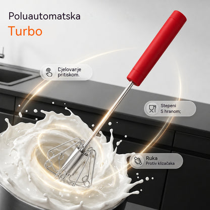 🥳Kupite 1, dobijte 1 gratis🥳💞Prodano više od 50 000 jedinica!🥚💪 50% popusta! Poluautomatska ručna pjenjača za jaja: pritisnite i zavrtite - nije potrebna struja. Pjenjača za jaja i vrhnje u sekundama. Nježno za vaša zapešća! ✨🧁