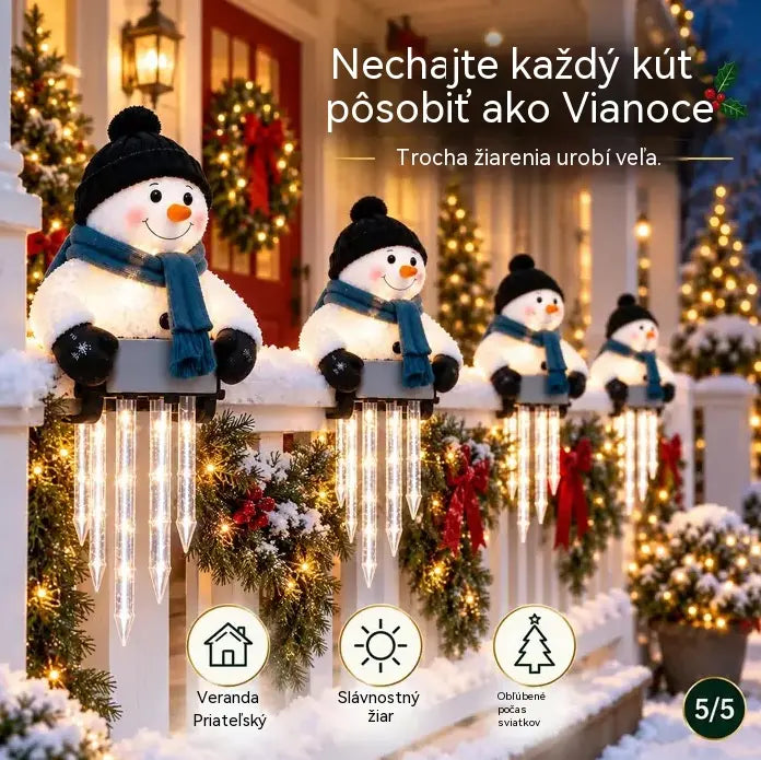 ☃️Svetelná dekorácia WinterGlow – snehuliak a cencúle