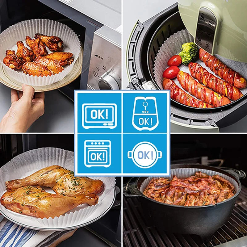 🔥【100 piezas】🍗El papel para hornear pergamino desechable es resistente al agua y al aceite.