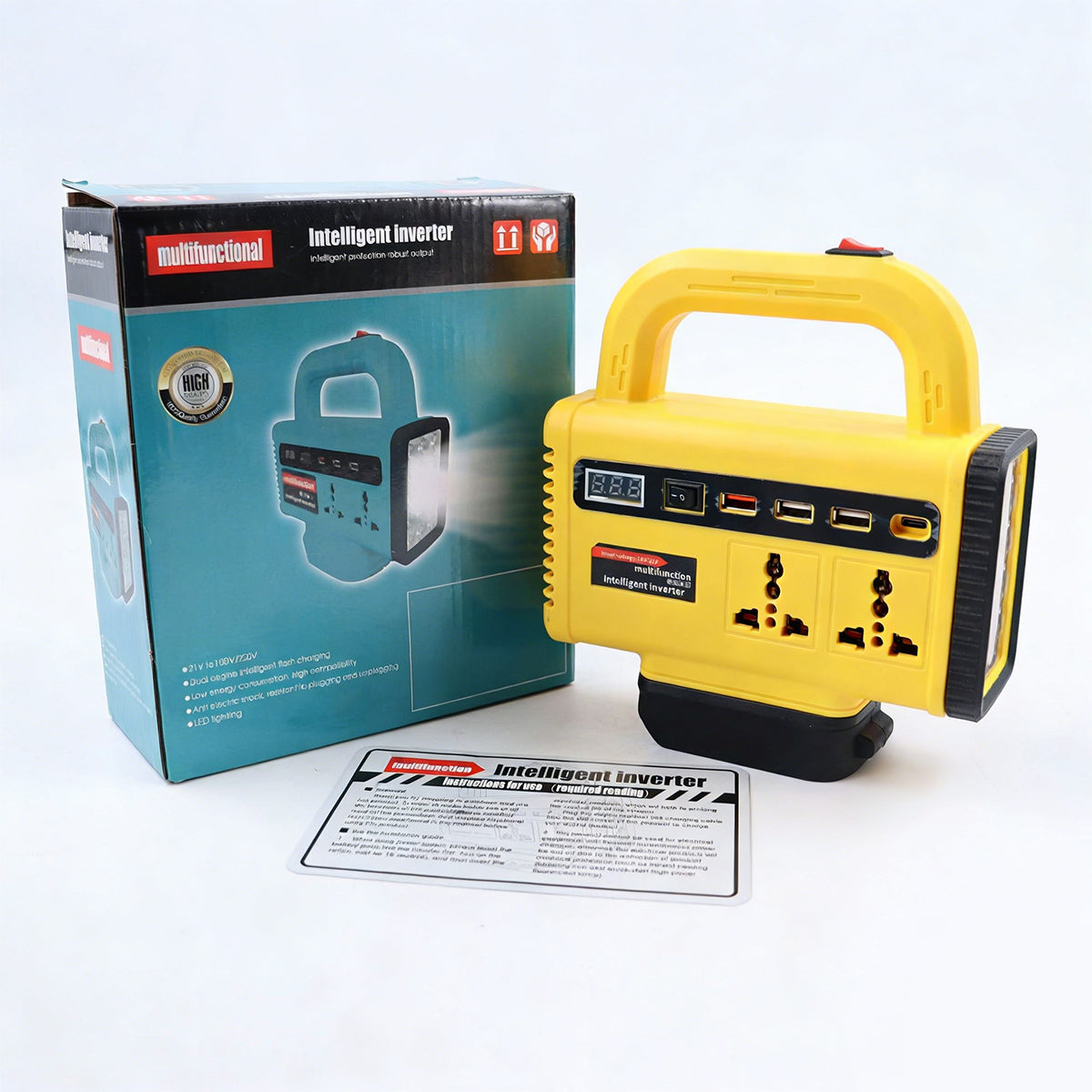 🔋🏕️🛠️Convertidor de batería de litio para herramientas de iones de litio, AC220V/DC5V/12V, convertidor para uso en exteriores.