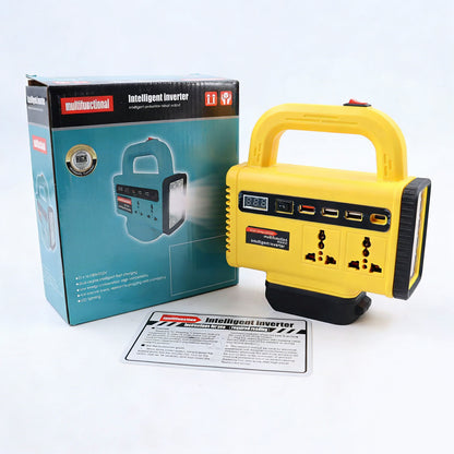 🔋🏕️🛠️Convertidor de batería de litio para herramientas de iones de litio, AC220V/DC5V/12V, convertidor para uso en exteriores.