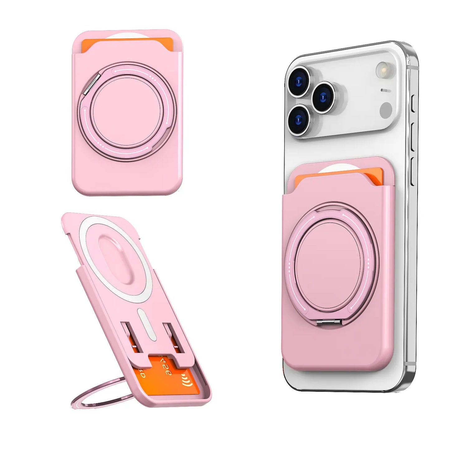 📱📎El soporte magnético para tarjetas de tu teléfono se transforma en un soporte giratorio de 360°, compatible con todas las marcas de teléfonos móviles.